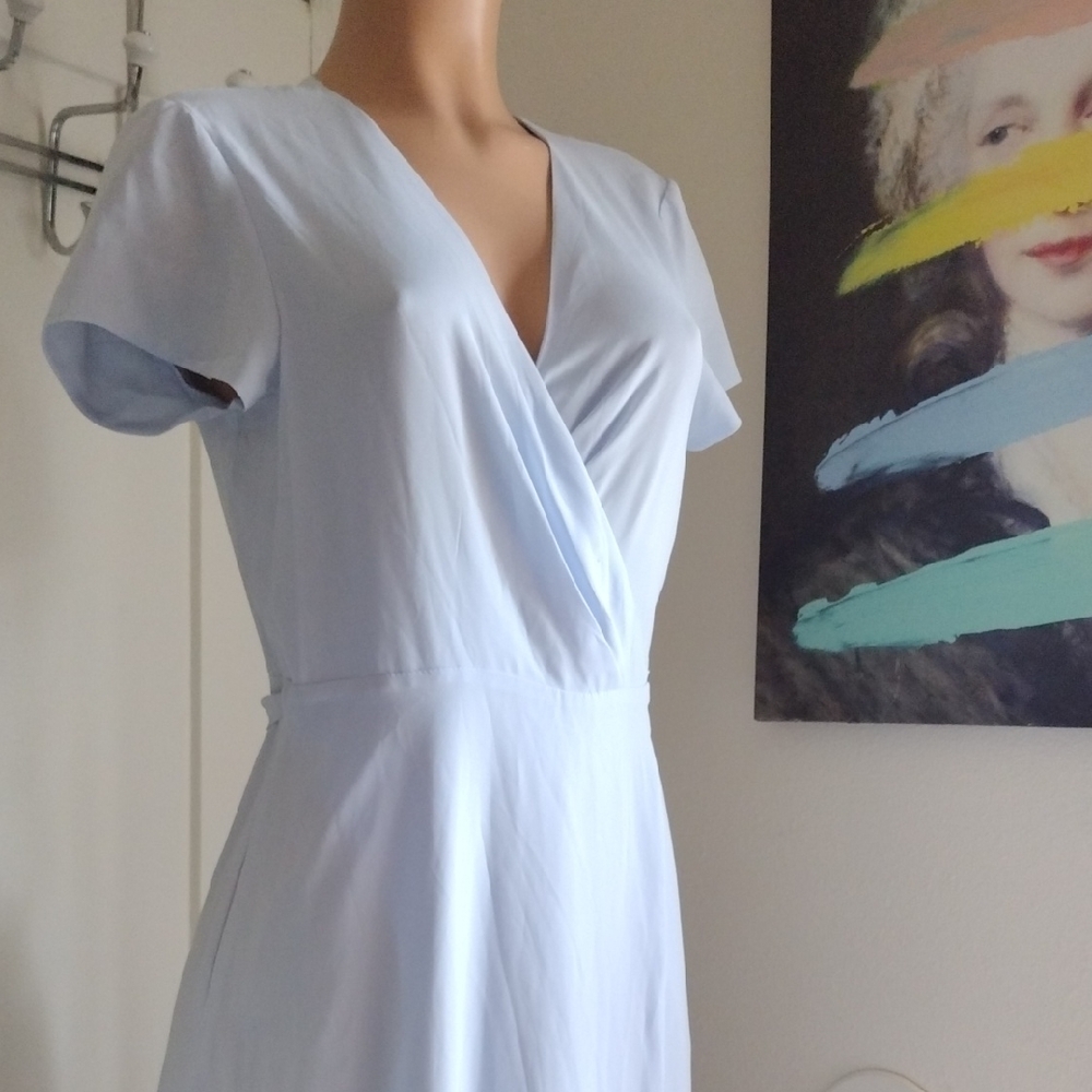Babaton Light Blue Midi Dress